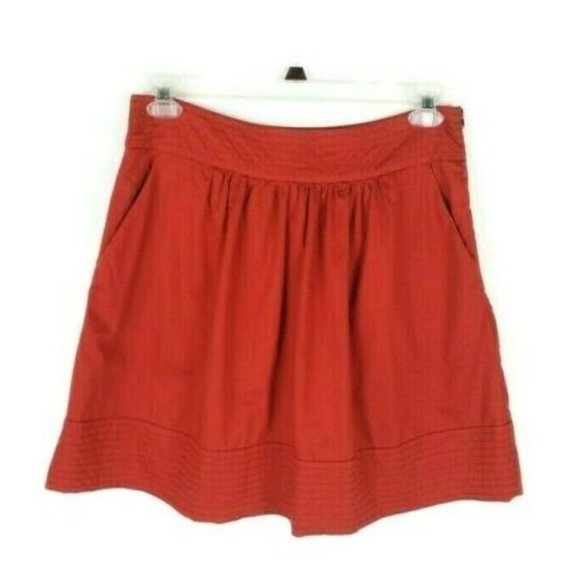 Odille Anthropologie Great Escape Burnt Orange Mini Skirt Women's Size 8P Petite - Picture 11 of 11